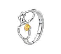 Tibond Anello da pollice in argento con pietra portafortuna per donne e ragazze, regalo per ansia, anello antistress con perline, anello regolabile con zirconia cubica, per fidanzata, figlia, mamma