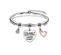 Tibond Bracciale Insegnante Braccialetto da Donna C'è bisogno di un grande cuore per Insegnare alle Piccole Teste Regalo di Festa dell'insegnante per Maestra (UN)