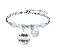 Tibond Regalo dell'insegnante Bracciale da Donna Braccialetto Regalo della Festa dell'insegnante con Bead Azzuro Gli Insegnante Piantano Semi Che Non Smettano Mai di Crescere (GRAN)