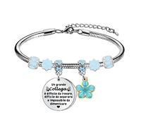 Tibond Regalo di Colleghe Bracciale da Donna Braccialetto con Bead Rosa Regalo di Amicizia Un Grande Collega è Difficile da Trovare. Difficile da Separarsi e Impossibile da Dimenticare
