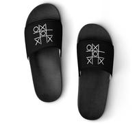 Tic And The Tac Crosses Board - Pantofole da donna per la casa, da uomo, da doccia, da bagno, Stile:, 37.5 EU