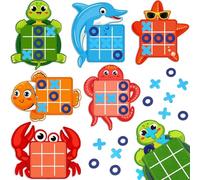 Tic Tac Toe Animali della Giungla Gadget Compleanno Bambini Pack 6 Mini Giochi Regalini Fine Festa Compleanno Bambini, Regalino Fine Festa Invitati Persierini | Gioco Tris Giochini Scuola