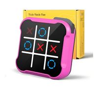 Tic Tac Toe Game - Macchina da gioco educativa portatile 4 in 1, gioco elettronico Tic Tac Toe per educazione e crescita della memoria, casa, gioco da tavolo per bambini e adulti (viola)