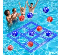 Tic Tac Toe(Gioco Giochi Gonfiabili),Giochi Piscina 140 x 140 CM Gonfiato,Giocattolo Gioco da Lancio per Piscina,Giochi Piscina Adulti,PerFeste in PiscinaCarnevali,Giochi Acqua Bambini