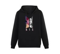TICABIN Jungkook Bangtan Korean Pop K-Pop Mens Hoodies Casual Cotton Unisex Black Sweatshirts L
