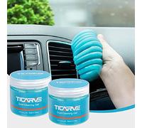 TICARVE Set di 2 gel di pulizia per tastiera, gel di pulizia per auto, pulizia riutilizzabile, per computer portatile, stampante, macchina fotografica, auto