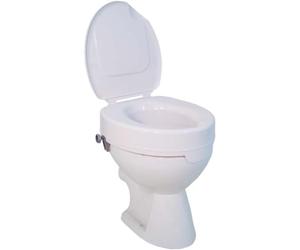 TICCO 2G - Rialzo per WC con coperchio, 10 cm, per anziani, sedile WC rialzato, 10 cm, copriwater per anziani, rialzo per WC per adulti