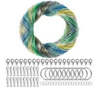 Ticeed 200 Pcs Scoubidou Fili, 20 Colori Nastri Scooby Doo 1.8mm Corde Plastica per DIY 1m con Gancio e Anello,Anello di Ferro e Chiusura Aragosta per Fai da Te(Stile 2)