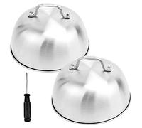 Ticeed Cloche per Hamburger, 2 Set di Bistecche per Hamburger 16 * 16cm Cappe per Hamburger Campana in Acciaio Inox 304 Copertura per Hamburger, Bistecca, Cheeseburger, Barbecue