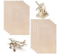 Ticeed Fogli di Legno di Balsa, 8 Pezzi Compensato 300 x 200 x 1,5 mm Pannelli in Legno non Verniciato per Lavori Artigianali Fai da Te Compensato Pirografia Pittura