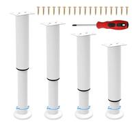 Ticeed Piedini per Mobili Regolabili, 4 Pcs Gambe per Mobili in Acciaio Kit di Gamba per Mobili 19.2-30cm Nero Piedini per Armadio Letto Divano