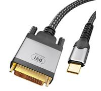 Ticenpe Cavo USB C a DVI 2m, 4K@30Hz USB tipo C [Thunderbolt 3] a DVI-D 24 + 1, corda in nylon a doppia treccia, connettore dorato, compatibile con MacBook Pro, Samsung, Surface Book, Dell