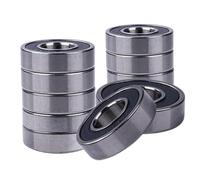 TICFOX 10 cuscinetti a sfera R8 RS, 1/2" x 1-1/8" x 5/16", in miniatura per motori elettrici, forcelle anteriori per sedie a rotelle, dischi abrasivi 2 x 72, tosaerba, ABEC3