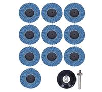 TICFOX 10 pezzi Mola abrasiva Disco lamellare a grana 80 in corindone allo zirconio con disco in gomma 2 pollici