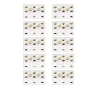 TICFOX 10Pezzi 3 Vie 24A Morsettiera in Ceramica, Connettore Filo Morsettiera in Porcellana Resistente alle Alte Temperature per Cablaggio Elettrico,Cavo di Collegamento