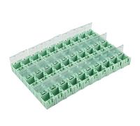 TICFOX 50Pezzi SMD Box SMT Contenitore SMT SMD Contenitore Scatola Componenti Elettronici Mini Custodia Verde per L'immagazzinamento di Condensatori a Chip, Resistori