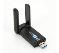 Ticfox Adattatore WiFi USB Dual Band,1300Mbps Chiavetta WiFi per PC Fisso | Dual Band WiFi Stick Adattatore 2.4GHz/58GHz, Chiavetta USB WiFi con Antenna WiFi USB per Wins XP 7 8 8.1 10 (Nero)