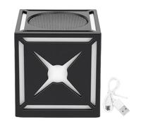 TICFOX Altoparlante Bluetooth in miniatura, luci RGB, altoparlante wireless portatile, suono compatto con bassi, per feste in spiaggia all'aperto, colore nero, 69 x 69 x 73 mm (nero)
