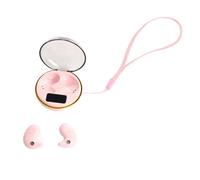TICFOX Auricolari Bluetooth Bluetooth BT5.3, ultra sottili, senza fili, invisibili, con display digitale, custodia di ricarica per il comfort del sonno, materiale ABS (rosa)