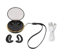 TICFOX Auricolari Bluetooth Bluetooth BT5.3, ultra sottili, senza fili, invisibili, con display digitale, custodia di ricarica per il comfort del sonno, materiale ABS (nero)