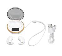 TICFOX Auricolari Bluetooth Bluetooth BT5.3, ultra sottili, senza fili, invisibili, con display digitale, custodia di ricarica per il comfort del sonno, materiale ABS (bianco)