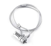 Ticfox Cavo di sicurezza antifurto in acciaio 120 cm, corda in acciaio per notebook con combinazione di numeri, cavo di sicurezza compatibile con lucchetto a combinazione Kensington per computer