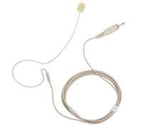 TICFOX Connettore jack 3,5 mm, microfono singolo ad archetto auricolare, microfono a condensatore professionale per cantanti karaoke, musicisti, color crema, design leggero