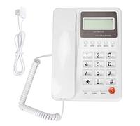 Ticfox KXT8001CID Telefono con filo Classico FSK DTMF Telefono fisso per ufficio a doppio con display ID chiamante per casa Hotel ABS (Bianca)