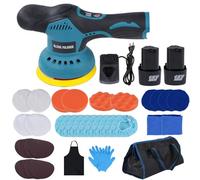 TICFOX Lucidatrice auto ricaricabile, Lucidatrice per Auto a Batteria, 12V Lucidatrice Auto Senza Fili con 2 Batterie, 8 Velocità Variabili, 2800-5500 PRM per Lucidare l'auto e i Mobili