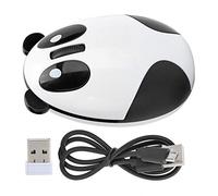 TICFOX Mouse ottico wireless Panda 2,4 GHz per computer Batteria ricaricabile agli ioni di litio Sensore alto Plug Play USB per PC portatile Mac Nero Bianco 9,1 x 6,4 cm