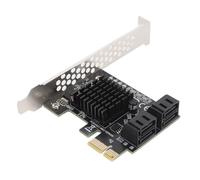 Ticfox Scheda di espansione da PCIE a SATA 3.0, scheda di conversione disco rigido PIC-E a 4 porte 6 Gbps trasmissione ad alta velocità per PC desktop