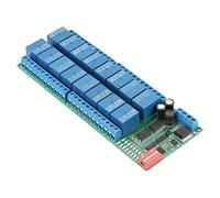 TICFOX Scheda modulo relè a 16 canali, Scheda Interfaccia Modulo Relè, R421B16 Modulo Relè 16 Canali 12V con Comunicazione Seriale MODBUS RTU per Automazione Industriale e Controllo PLC