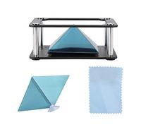 Ticfox Supporto grafico ologramma 3D per smartphone mobile ologramma proiettore piramide portatile 360° display olografico, proiettore per interazione dei cartoni animati