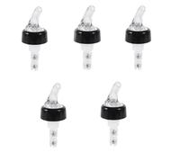 Ticfox Versatore Automatico Misurato 4cl, 5 pezzi 40ml Pratico versatore in plastica per liquori Tappo versatore per bottiglie di vino scorrevoli per vino, grappa, cocktail e olio(trasparenza)