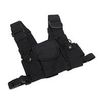 Ticfox Walkie Talkie Imbracatura pettorale doppia Custodia frontale Tracolla regolabile per cantiere antincendio della polizia Materiale in nylon resistente