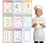 TICIAGA Blocco note per bambini, 9 pezzi, 10,2 x 15,2 cm, incluso menu per colazione, cena, caffè del deserto, blocco note da 30 pagine per fingere un ruolo fantasioso per il gioco dei bambini, menu