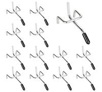 TiciKim 25 Ganci per Pannelli Forati, Metallo Pegboard per Espositori a Muro e Scaffalature da Negozio, 5cm