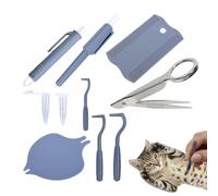 Tick Remover Tool, Flea Puller Kit, 1-2cm Pet Grooming Set, Ergonomic Non-Slip Handle, Multi-Size Hook Design for Dogs Cats and Multi-Pet Homes, Animals Use, Outdoor