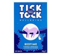 Tick Tock Bedtime, miscela di tè alle erbe aromatiche con rooibos, caffeine naturale, helps promote restful sleep. 20 borse