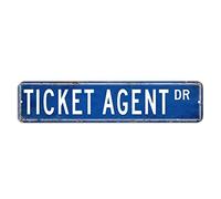 Ticket Agent Cartello stradale regalo per agente di biglietteria professione cartello in metallo 10,2 x 45,7 cm personalizzato resistente alle intemperie in metallo da parete decorazione per casa