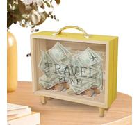 Ticket Shadow Boxes - Espositore per biglietti, salvadanaio di risparmio, mappa del mondo e design aereo, ricordo da viaggio, salvadanaio avventura | Archiviazione affidabile per