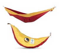 Ticket to the Moon Kingsize per 1-2 Persone, commercio equo & fatta a mano, leggera BORGOGNA/ GIALLO SCURO per viaggiare, il campeggio e l'uso quotidiano, XXL 3.2*2.3m, 700g, nylon paracadute in seta