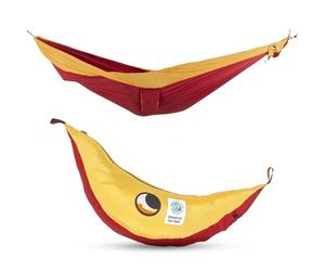 Ticket to the Moon Kingsize per 1-2 Persone, commercio equo & fatta a mano, leggera BORGOGNA/ GIALLO SCURO per viaggiare, il campeggio e l'uso quotidiano, XXL 3.2*2.3m, 700g, nylon paracadute in seta