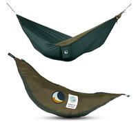 Ticket to the Moon Original per 1-2 Persone, commercio equo & fatta a mano, leggera VERDE SCURO/VERDE MILITARE per viaggiare, il campeggio e l'uso quotidiano, XL 3.2*2m, 600g, nylon paracadute in seta