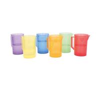 TickiT 73103 Translucent Colour Jug Set, 77 mm Dia, 6 Pieces, Translucent