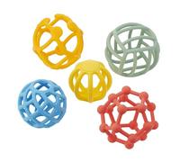 tickit SiliSoft Flexi Balls - 5 Soft Cage-Style Sensory Balls for Tactile Exploration, Creative Play, And Calming Fidgeting, Rainbow
