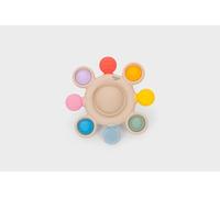 tickit Silisoft Pop - Massaggiagengive in silicone per bambini con bottoni pop colorati, sonaglio centrale delicato e testurizzato, leggero e sicuro per alleviare la dentizione dell'arcobaleno