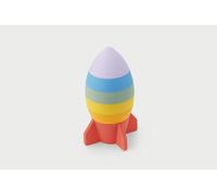 tickit Silisoft Rocket Stacker - 6 Stackable Silicone Rocket Sections for Baby's Fine Motor Skills, Sensory Exploration & Creative Play, Rainbow