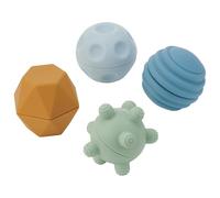 tickit Silisoft Sensory Balls - 4 palline in silicone morbido con texture e shaker rotanti per gioco sensoriale del bambino, neutre