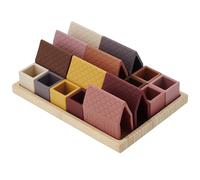 tickit SiliSoft Village Blocks, Set da 16 Pezzi in Silicone Resistente e bambù Naturale, con Blocchi per la casa e cubi Aperti, per Una Costruzione fantasiosa e Creativa e Un Gioco sensoriale, Terra